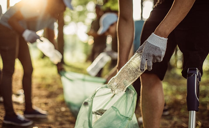 People litter picking